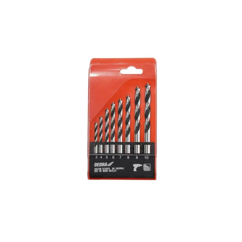 Vrtáky sada 3,4,5,6,7,8,9,10mm dřevo